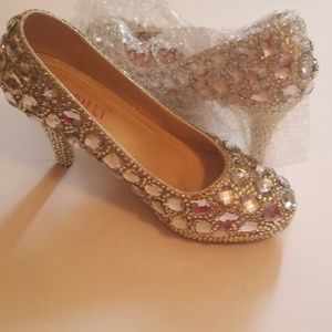 Blinged big jewel heel